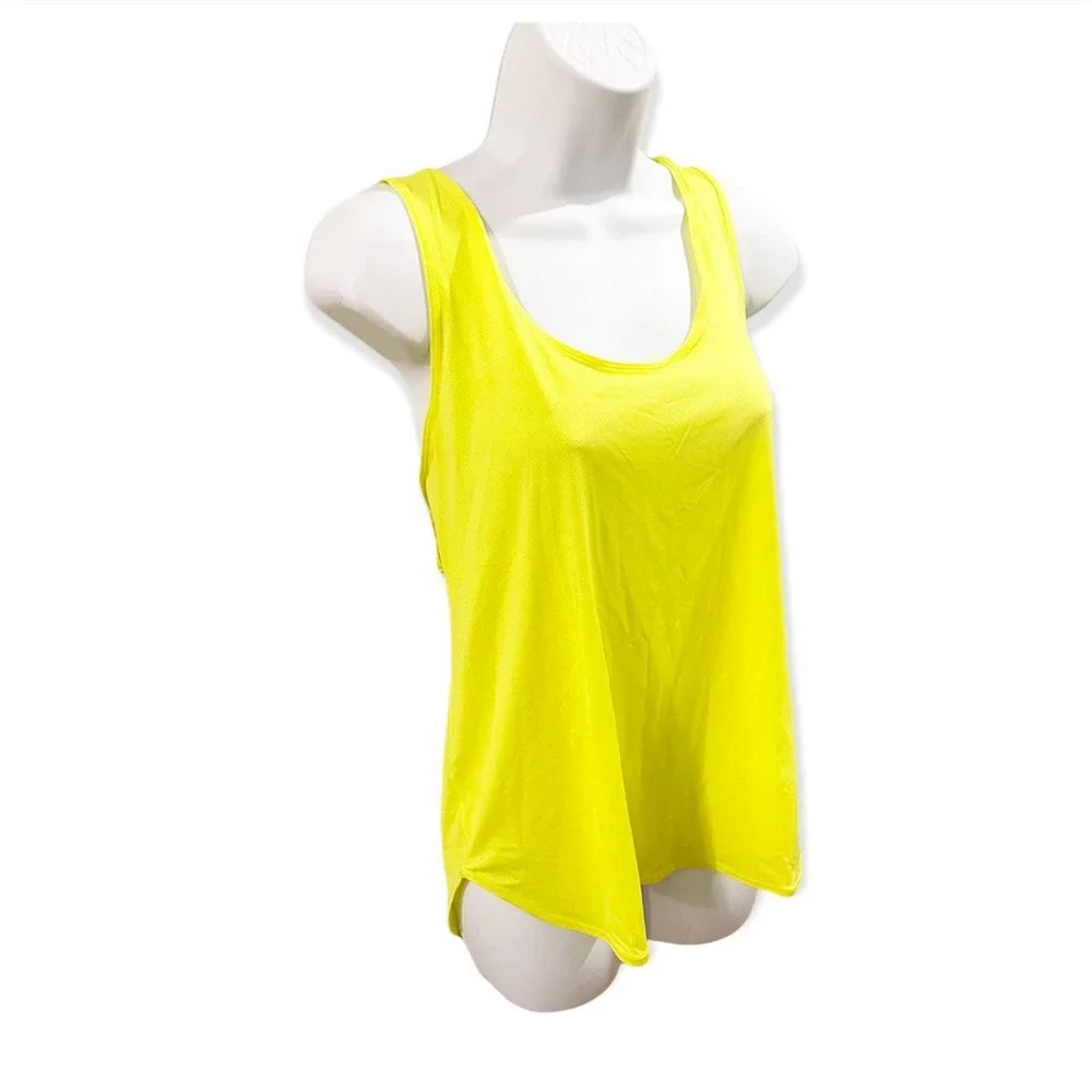 Peach Kinsei Tank Top Electric Lime Color Style P1286KL NWT Size Large - Picture 3 of 10